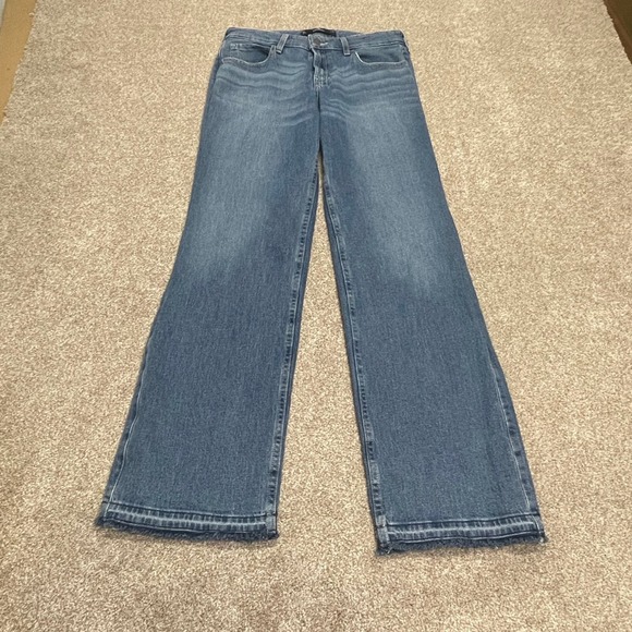 Hollister womens baggy loose fit Grunge sz 4L high waist blue jeans gorpcore - Picture 3 of 12